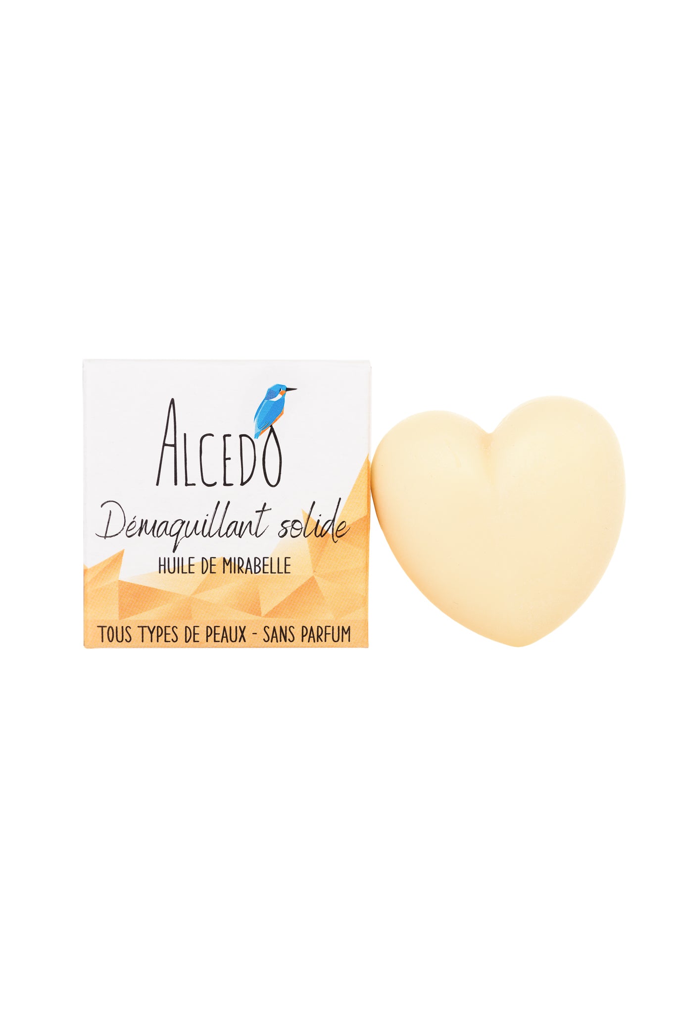 Démaquillant solide à l'huile de mirabelle de Lorraine, sans parfum pour la peau sensible 
